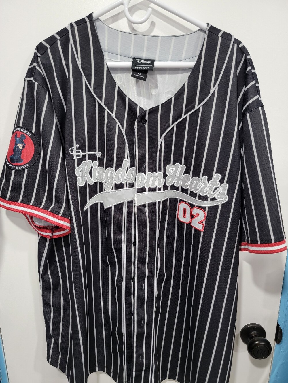 Disney Kingdom Hearts Black Pinstripe Baseball Jersey - BoxLunch Exclusive